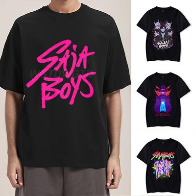 Saja Boys Jinu Футболка Аниме Аниме Персонажи Принт Футболка Мужчины Женщины Мода Хип-Хоп Футболки Короткий Рукав Рок-н-Ролл Футболки