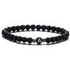 6MM Natural Frosted Agate Bracelet for Women Man Handmade Beaded Letter Bracelet Fashion 26 Letter Personality Couple Jewelry