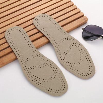 Стелька унисекс из натуральной коровьей кожи: Дышащая, устойчивая к запахам, амортизирующая, нескользящая подушка для впитывания пота.