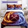 West Ham United Football Printed 3 Pieces Bedding Set, Comfortable Skin Friendly Bedroom Duvet Cover Set