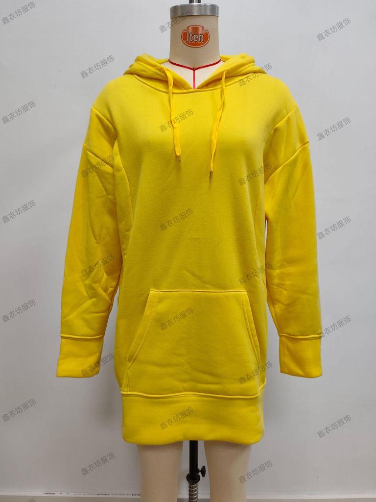 2025 Influencer Autumn/Winter Women's Solid Color Loose Fleece Hoodie