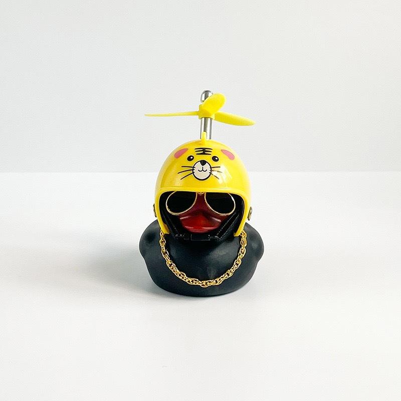Маленькая желтая утка панда котенок велосипедный колокольчик резиновые милые аксессуары для велосипеда крутые очки воздушный винт украшение для шлема для автомобиля велосипед мотоцикл игрушка
