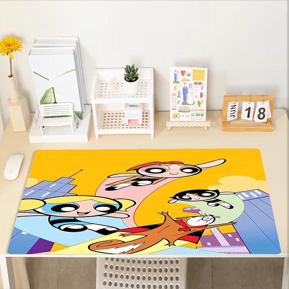 The Powerpuff Girls Theme Mouse Pad, Non Slip Rubber Base, Multifunctional Office & Home Decor, Perfect for Workspace Personalization.