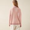 TUHUANG Women's Thickened Pure Wool Color-Block Semi-High Collar Knit Sweater
