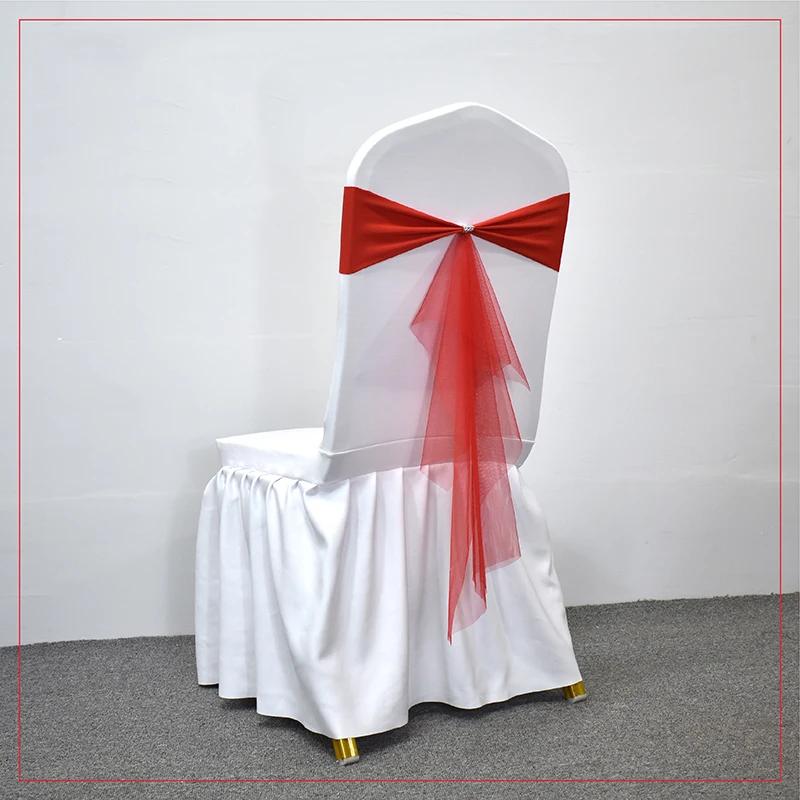 10/50 шт. эластичные спандексовые ленты-банты для стульев с лентой из органзы для банкета, вечеринки, свадьбы, эластичные пояса для стульев