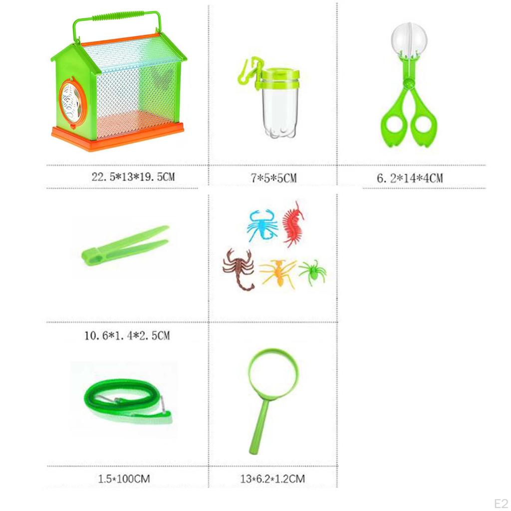 Коробка для просмотра с пинцетом, увеличительное стекло, уличный контейнер для сбора мусора для детей