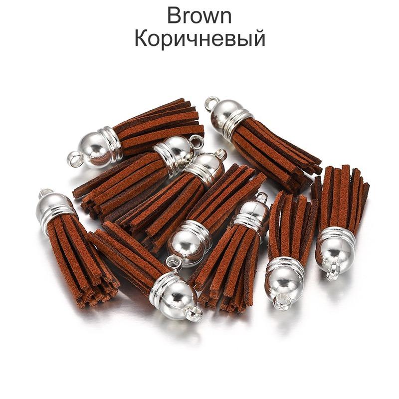 6 шт./лот, 38 мм, винтажные кожаные кисточки, бахрома для подвески в технике макраме для DIY ювелирных изделий