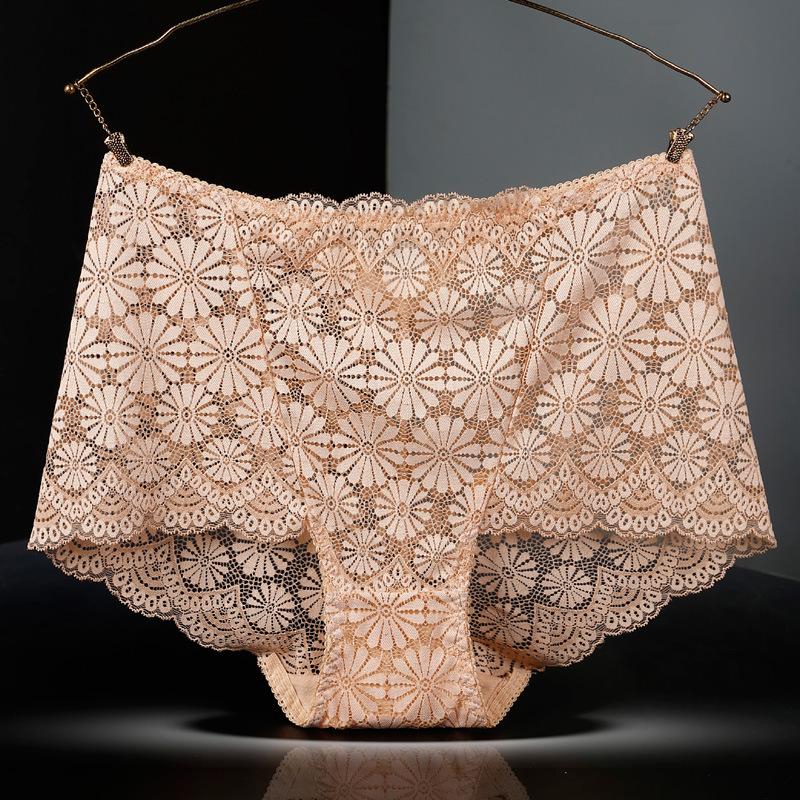 Женские трусики с высокой талией, сексуальное кружевное нижнее белье с вышивкой в виде снежинок, женские бесшовные трусики-лифчики больших размеров