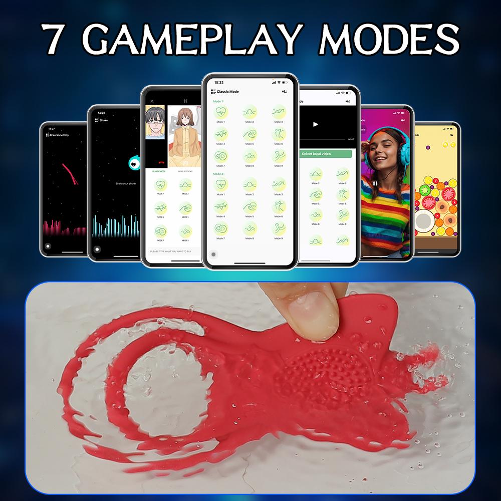 APP Vibration Buttfly Ring Men Penis Ring Wireless Control Cellicle Massage Penis Stimulation Dick Ring Sex Toys Semen Lock Ring Dick Ring