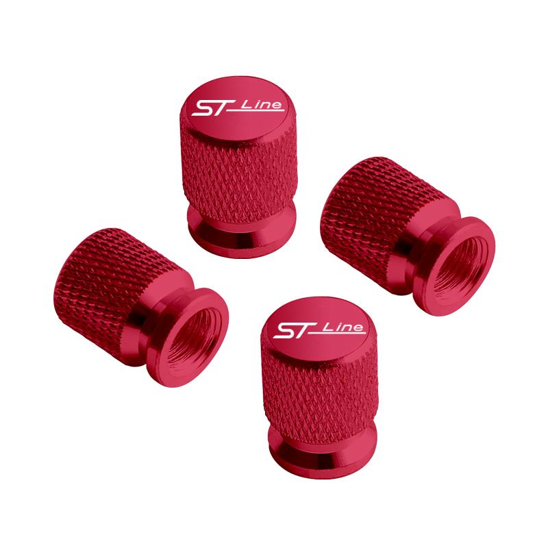ST Line Emblem Badge Car Wheel Tire Valve Caps Tyre Stem Covers For Ford Fiesta Focus Mondeo Puma Kuga Galaxy Escort z225 Accessories