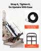 Stair Climbing Cart, 100 kg Stair-Climbing Capacity, Heavy-Duty Folding Trolley Cart with Telescoping Handle, 6 Wheels and 2 Bungee Cords, Stair