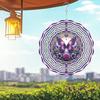 10-Inch Purple Butterfly Wind Spinner - 3D Laser-Cut Metal Garden Art with Geometric Design, 360° Rotating Hook for Indoor/Outdoor Decor