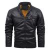 Men 'S Leather Jacket Winter Leather Jacket Plus Velvet Solid Color Simple Men 'S Pu Leather Jacket