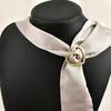 Women Metal Rhinestone Scarf Heart Scarf Brooch Clip T-shirt