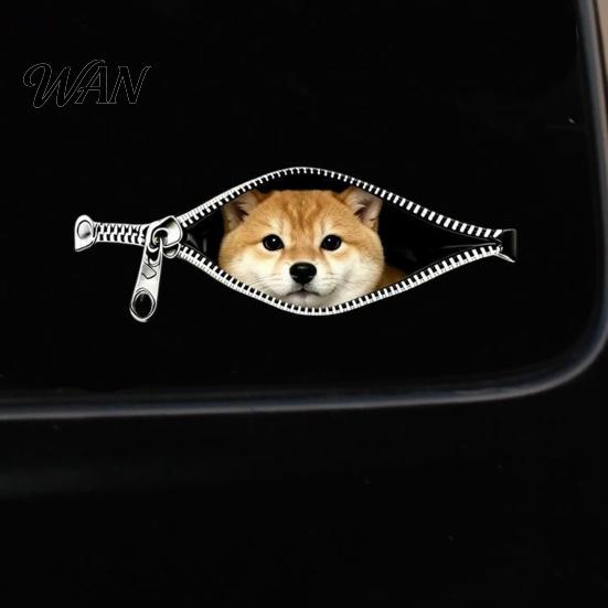 Realistic Pattern Car Sticker Stickers Zipper Cat Shape Adhesive Waterproof Scratch Cover Durable Decals for Cars Electric Vehicles Windows Cute Body