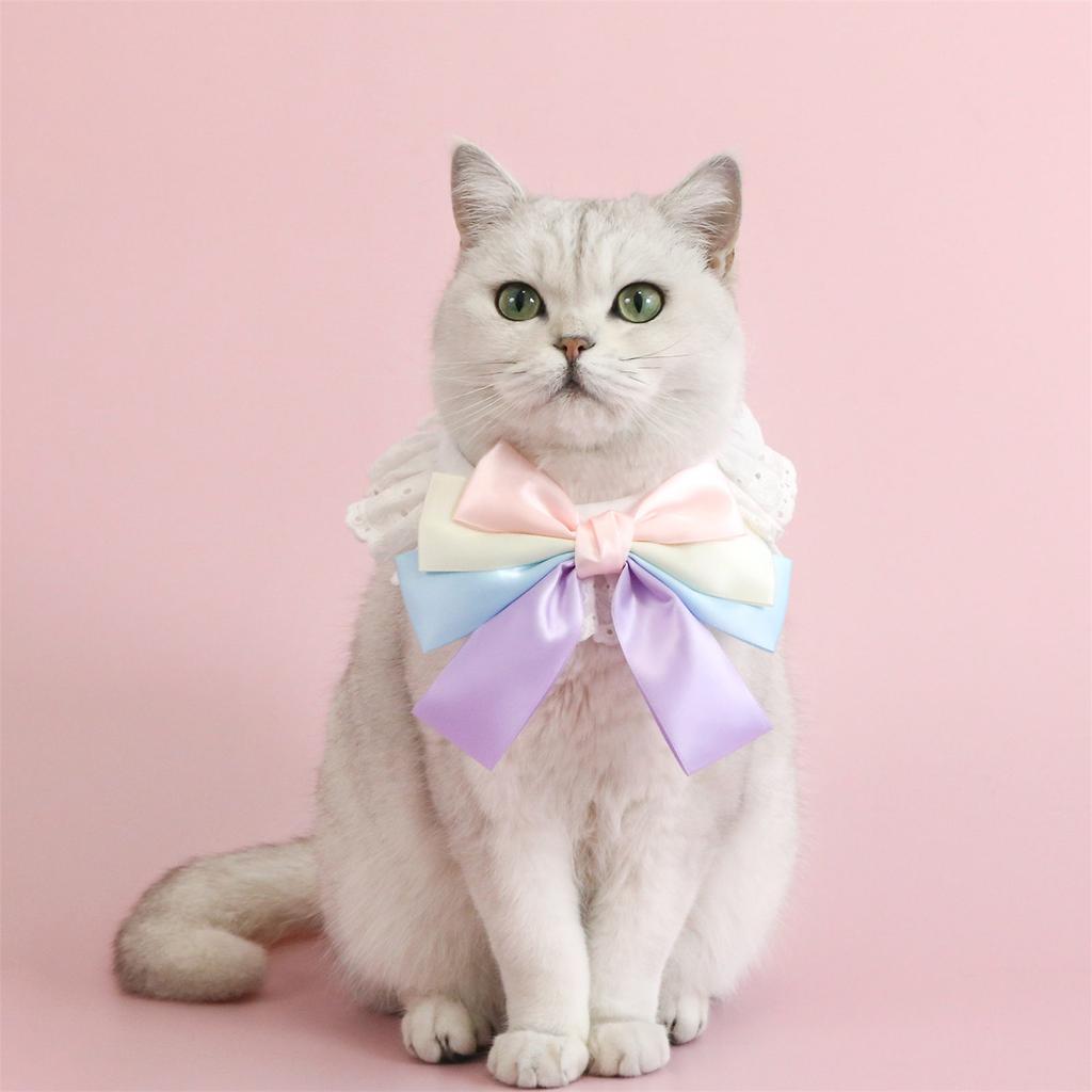 Кружевной ошейник-бантик для кошек и собак, модный галстук, праздничный галстук для домашних животных, костюмный ошейник, регулируемый галстук для домашних животных