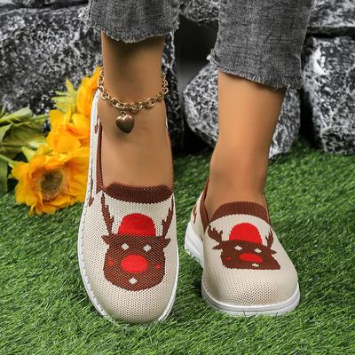 Европейские и американские сетчатые туфли на плоской подошве с цветовым соответствием, одиночные туфли 2024 года, новые рождественские туфли с цветовым соответствием для досок Set Foot