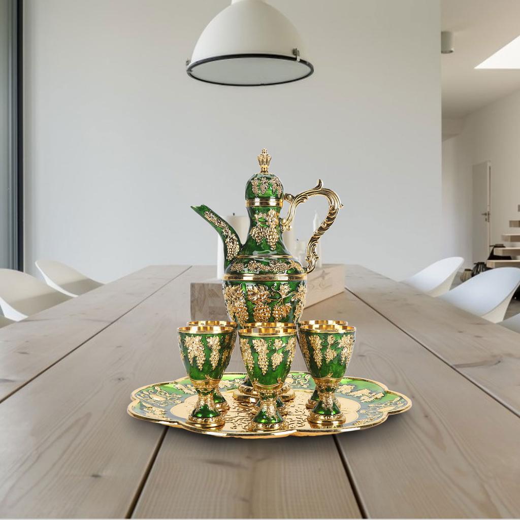 Metal Wine Pot Kit Rustproof Waterproof Zinc Alloy Coffee Pot Set Decorative Exquisite Vintage Pot T