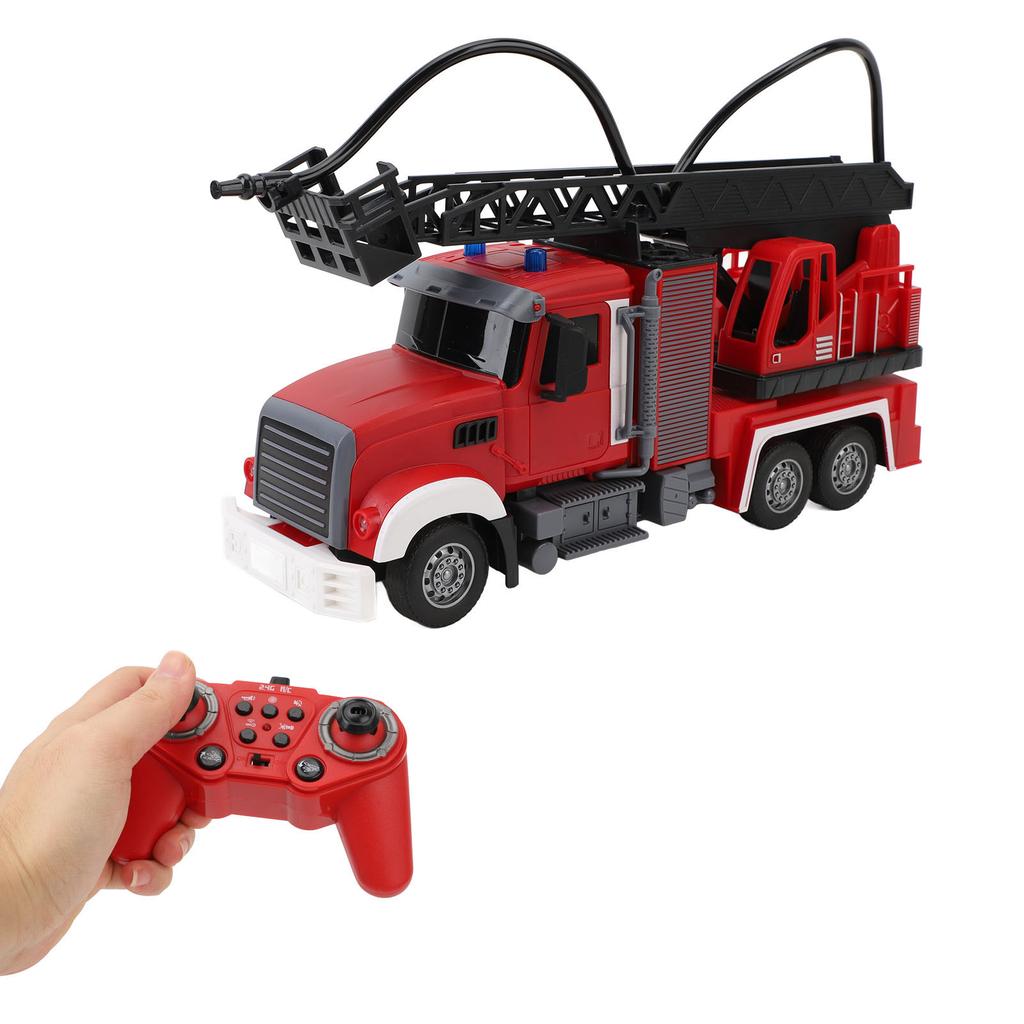 Пожарная машина с дистанционным управлением, разбрызгиватель воды, 11 каналов, звуковой и световой эффекты, дистанционное управление, воздушная лестница