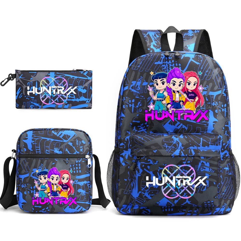 3Pcs/set Anime Cartoon Printed Large Capacity Bookbag Backpack with Shoulder Bag Pencil Case for Student Boy Girl Schoolbag