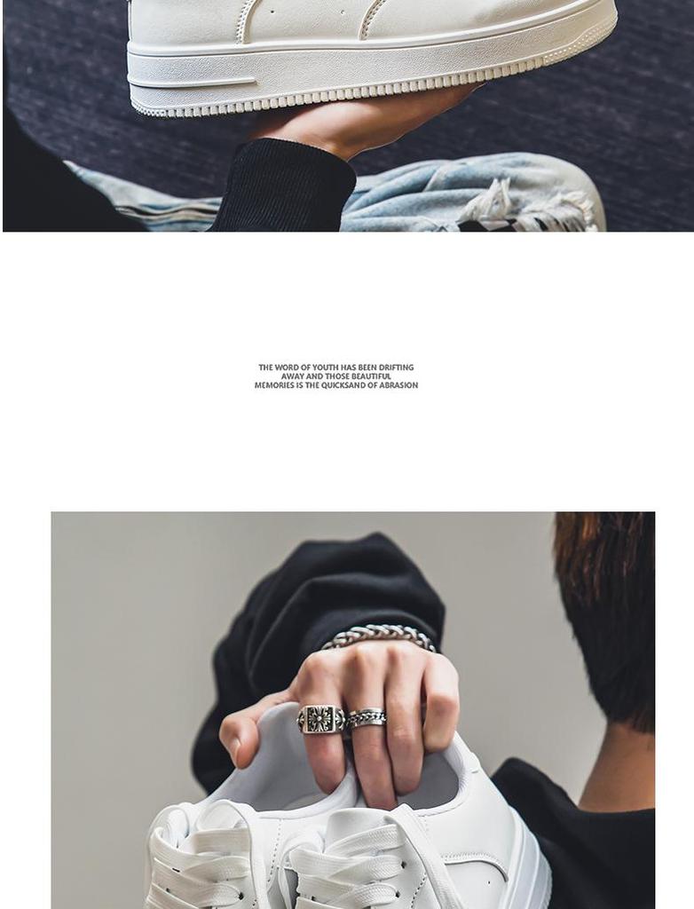 Men's Black Casual and Trendy Air Force Sports Shoes for Autumn and Winter