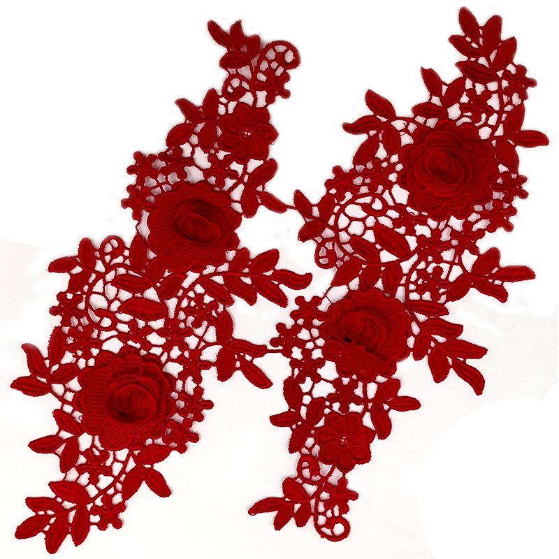 Embroidery Three-Dimensional Hollow DIY Embroidery Pair Lace Lace Accessories Polyester Filamentation Applique Floating Flower