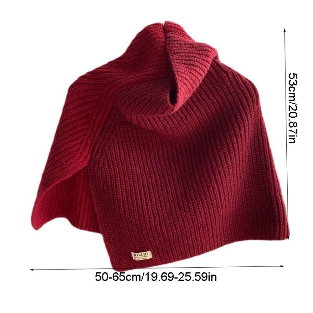 Contrast Color High Collar Shawl Warm Neck Wraps Retro Shawl Wraps Girl