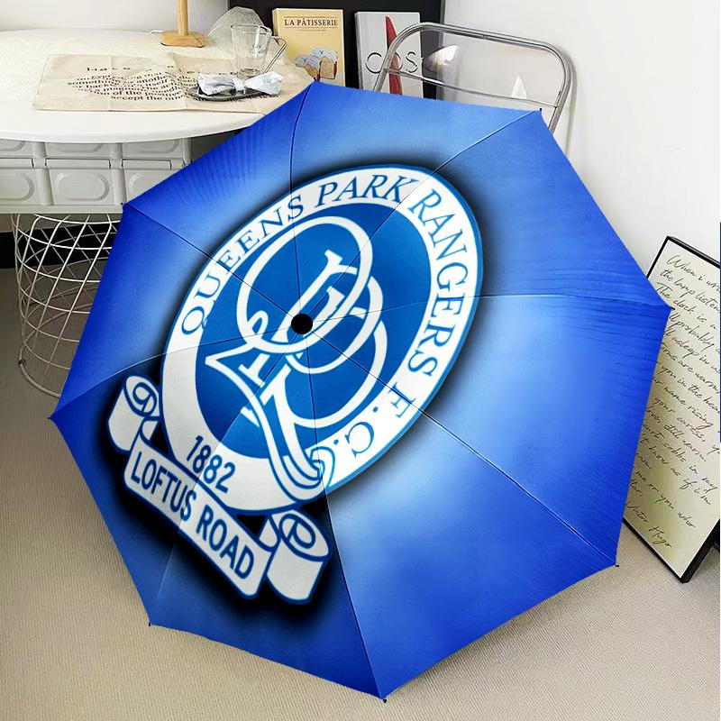Queens Rangers Football Automatic Folding Umbrella - 8-Rib Travel Umbrella with Auto Open/Close & Portable Gifts for holidays or birthdays
