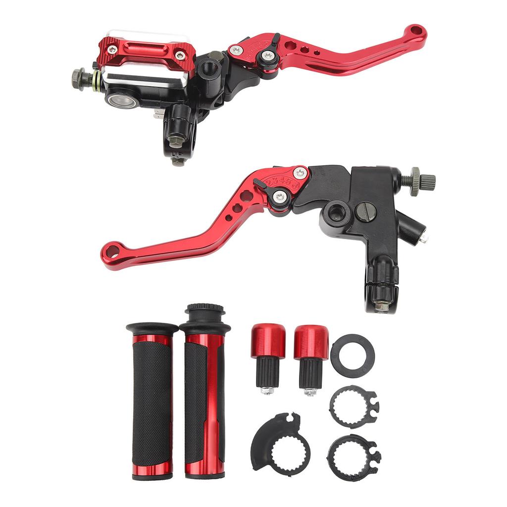 2Pcs Motorcycle Brake Lever 22mm Handle Bar Master Cylinder Lever For Scooter Sports Bike Street Bike ATV Red