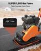 Plate Compactor, 2 HP 79CC Gas Engine, 5250 VPM Vibrating Ground Rammer, 8 kN Compaction Force, 41 x 31.5 cm Plate, Walk Behind Compactor for Paver