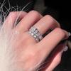 Luxury Zircon Sparkling Diamond Spirit Serpentine Ring Silver Open Ring High Quality Texture Simple and Versatile Trendy Cool Handmade for Women