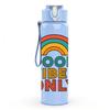 1PC Good Vibes Only Rainbow Letter Art 750ml Color Plastic Sports Water Bottle Leakproof Flip Straw Lid Suitable for Sports Office Home Use