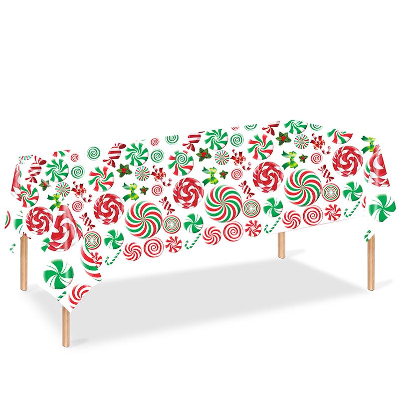 Рождественская одноразовая пластиковая скатерть с рисунком уродливого свитера с изображением пряничного человечка и оленя, водонепроницаемая, маслянистая, для вечеринки