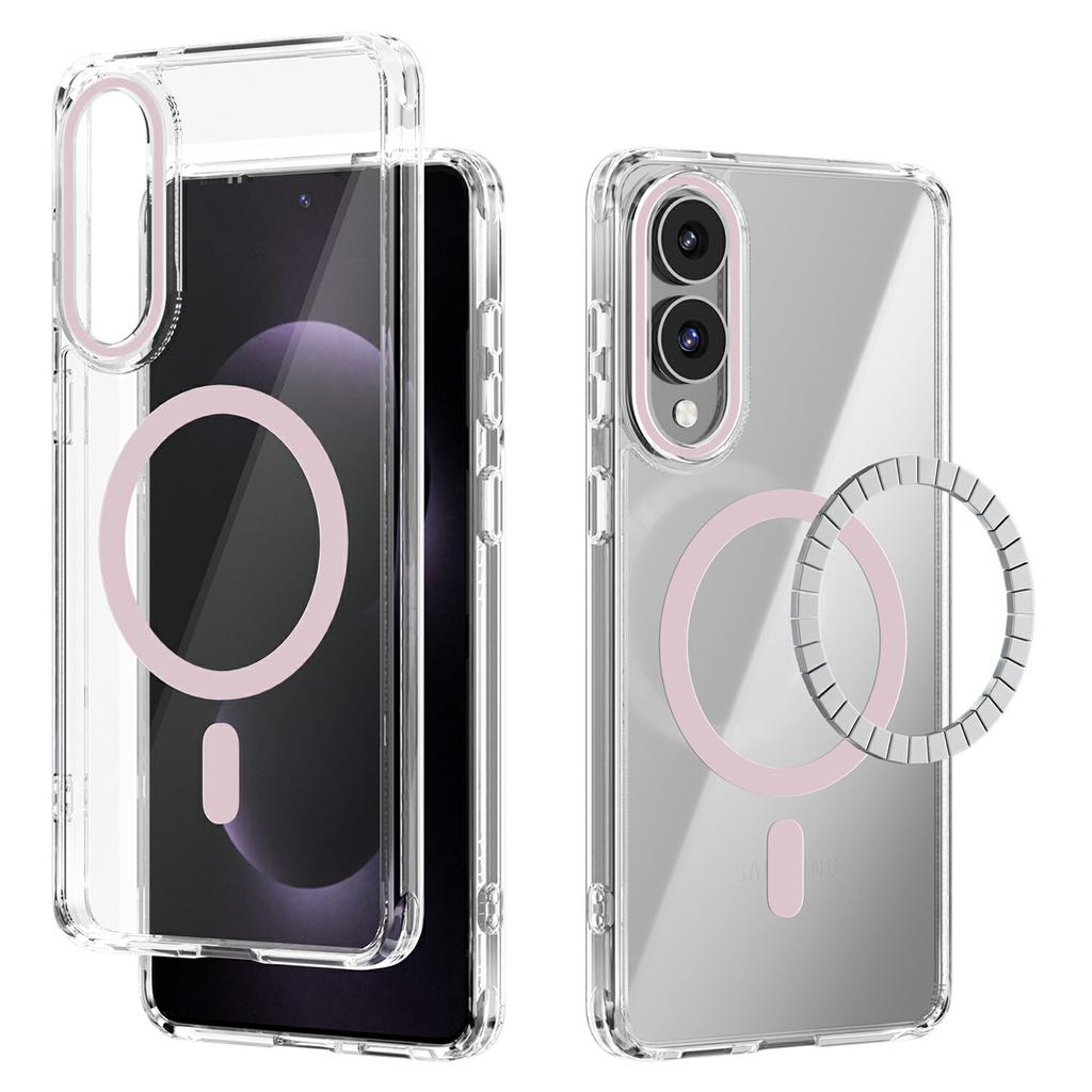 For Samsung Galaxy S25 Edge Case Compatible with MagSafe Anti Scratch Clear TPU PC Phone Back Cover