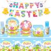 Easter Bunny Theme Party Supplies Easter Decoration Easter Party Banners Disposable Cutlery Arrangement
