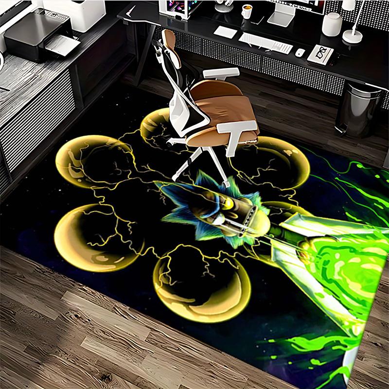 1pc Ricky and Morty Electric Chair Mat: Anime Cartoon Design, Non-Slip Carpet for Office Chairs, Suitable for All Seasons, Ideal as a Gift or Home Dec