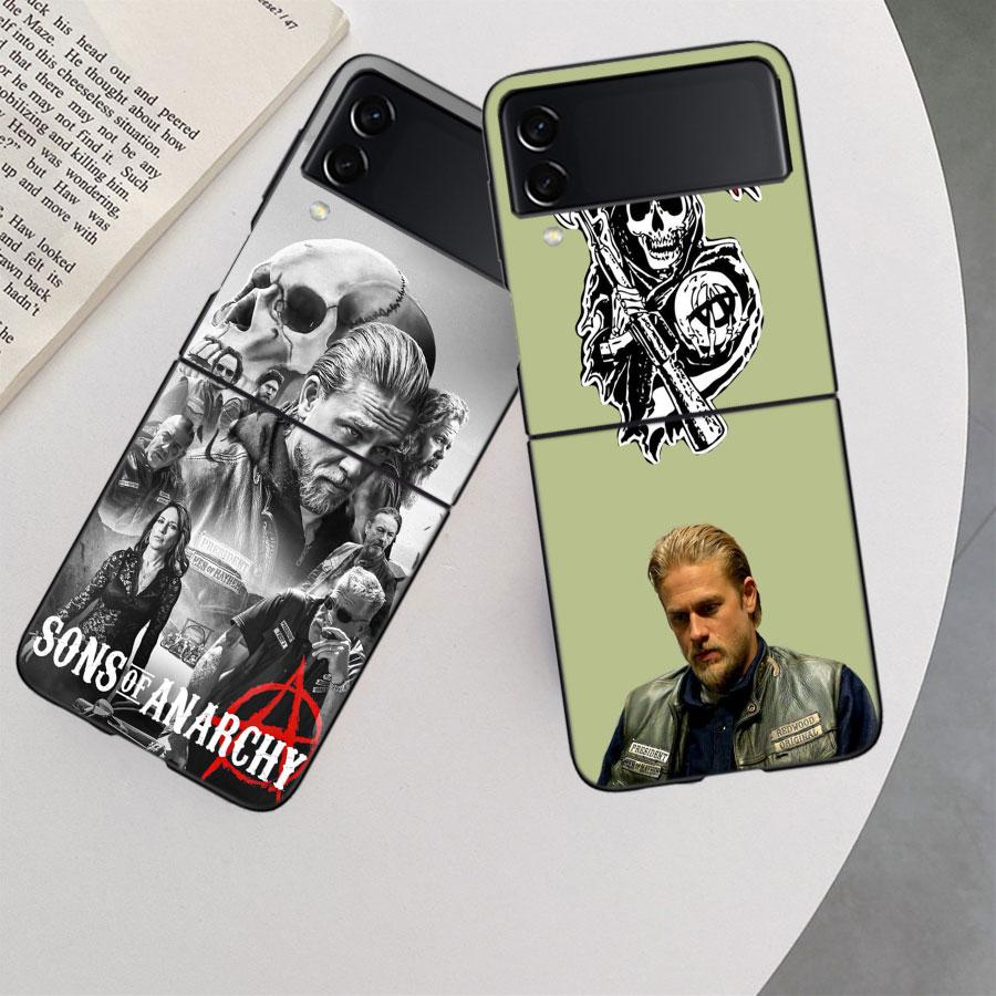 Sons of Anarchy Phone Case For Samsung Z Flip 7 6 5G Galaxy Z Flip 5 4 3 Black Hard Cell Cover Luxury PC Shell Coque