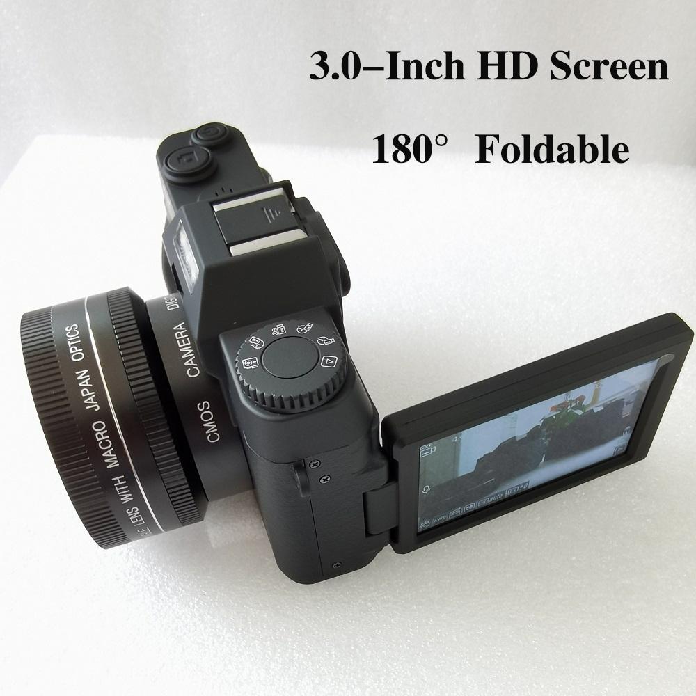 48-мегапиксельная цифровая камера HD 4K-камера для видеоблогов с 3,0-дюймовым поворотным экраном на 180°. Цифровая видеокамера Wi-Fi для YouTube с широкоугольным объективом и картой памяти 32 ГБ.