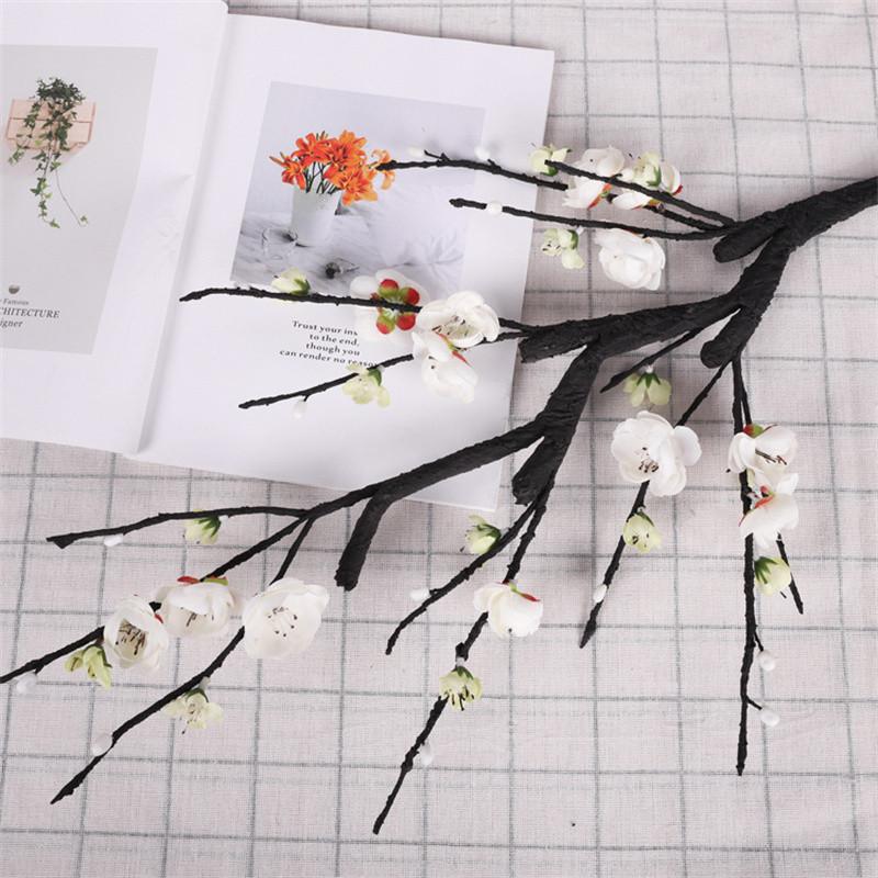 96 см в длину искусственный 4-х столбчатый цветок сливы для гостиничной спальни шелковый цветок гостиная цветочное украшение для входа имитация воскового цветка сливы