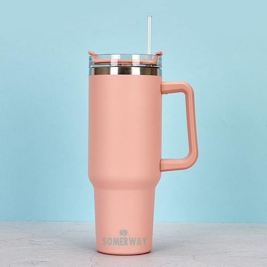 Yousheng термостакан из нержавеющей стали на 40 унций с вакуумной изоляцией и многоразовой соломинкой для путешествий дома и офиса