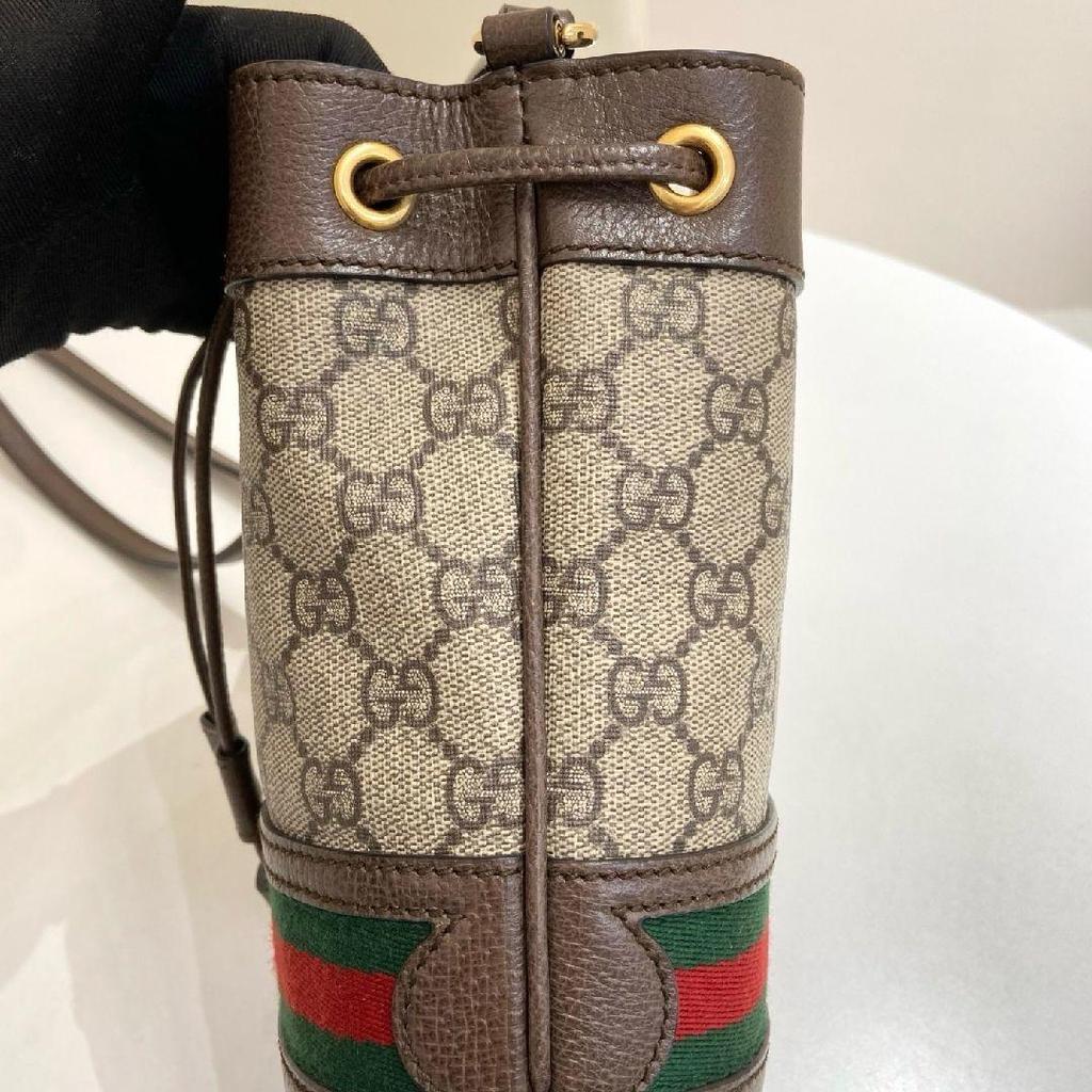[Pre-Owned] Gucci Ophidia Mini Bucket Bag 'Beige/Ebony' - Excellent #1C3J7C8
