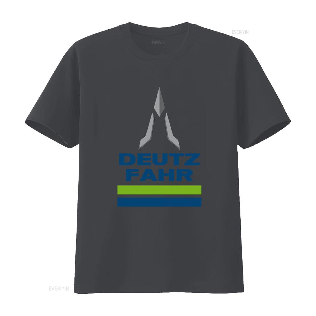 Deutz Fahr Logo Print T Shirt for Men Stylish and Comfortable vintage Washed graphic Slightly Unisex Versatile homme Casual