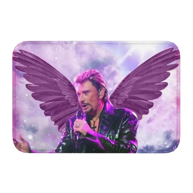 Rock Johnny Hallyday Door Floor Bath Kitchen Mat Anti-Slip French Singer Music Doormat Living Room Entrance Rug Carpet Footpad