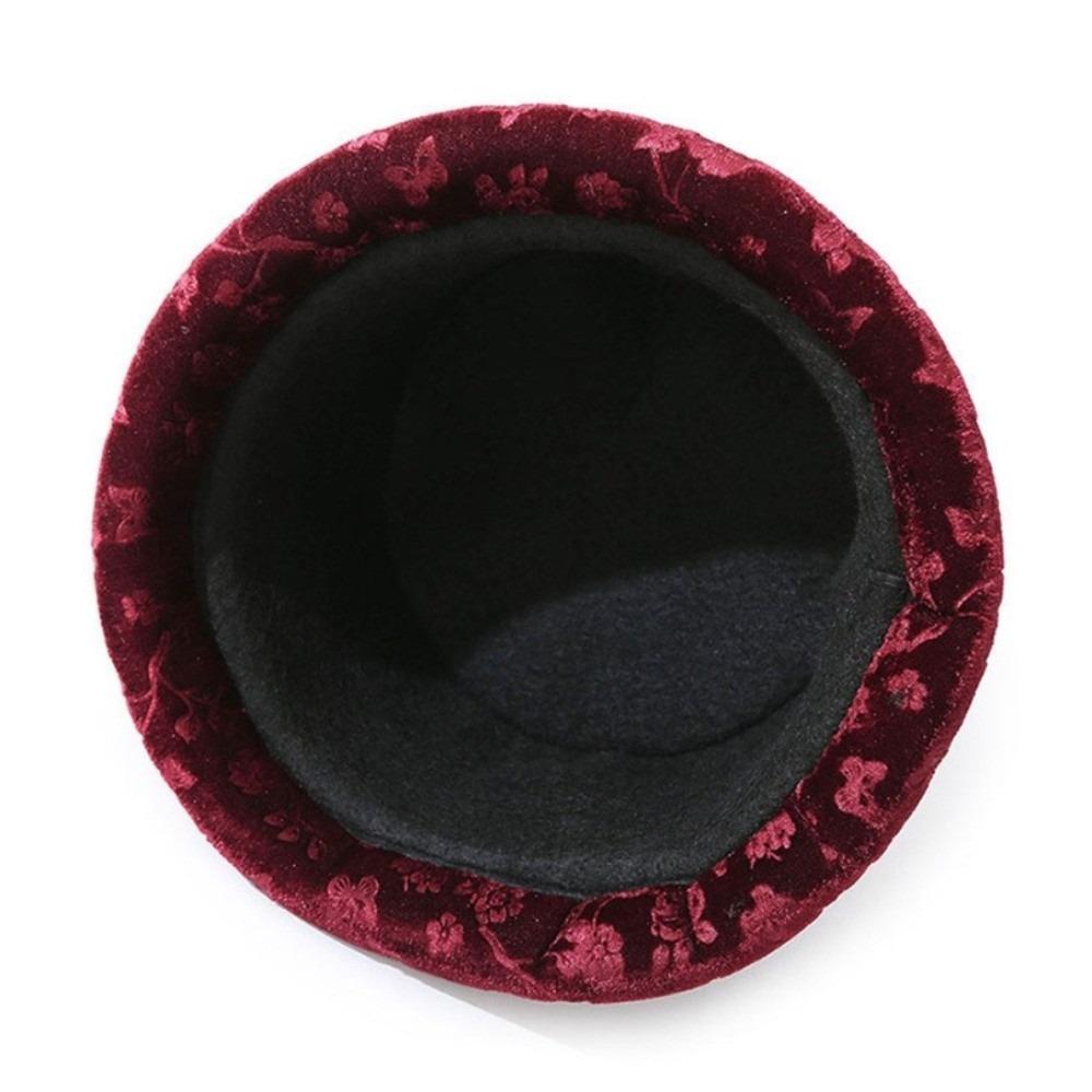 Thickened Velvet Cap Gold Velvet Winter Cap Classic Style Bucket Hat Cold Weather