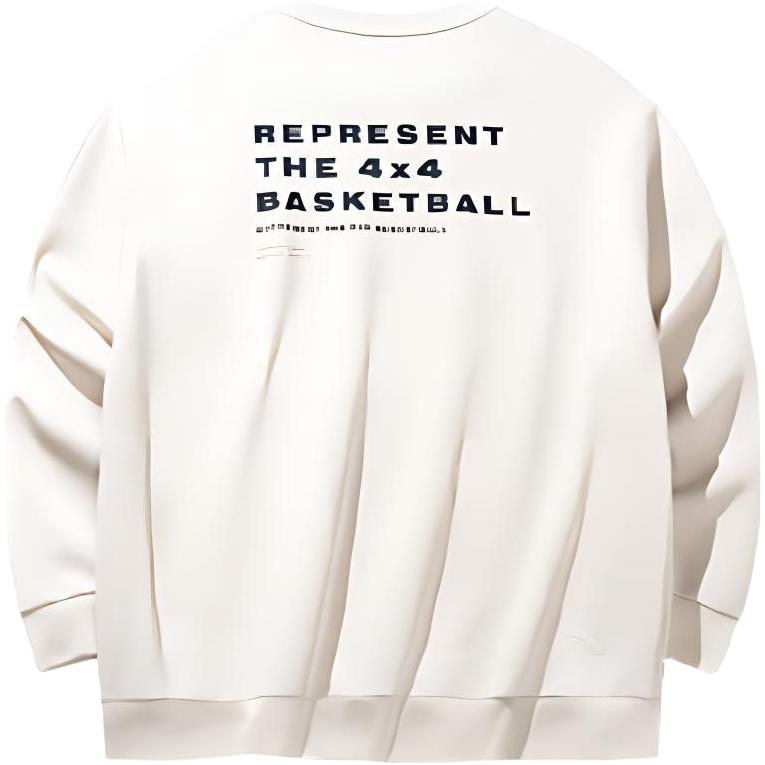 Anta Удобный повседневный свитер с круглым вырезом и буквенным принтом, длинный рукав, мужская толстовка, цвет «серый» 152431730-1