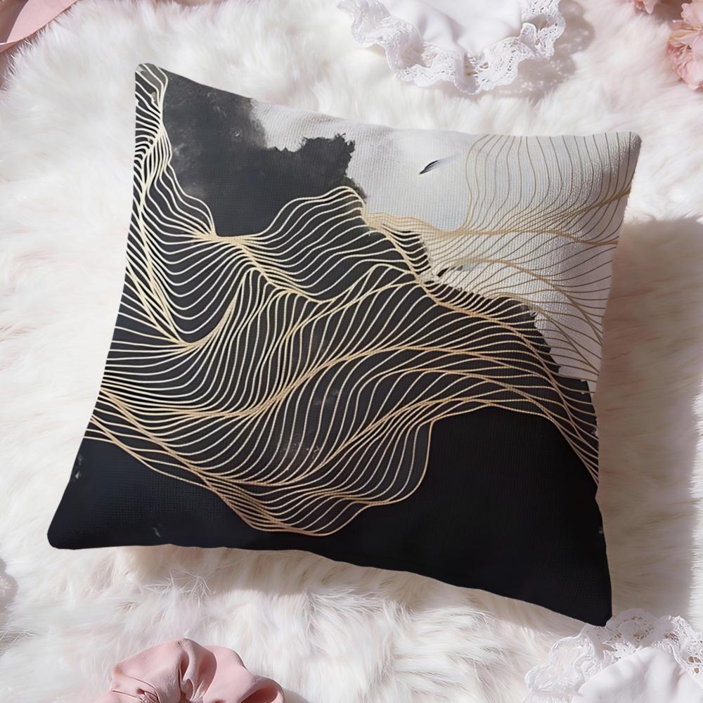 Abstract Texture Cushion Cover Premium Comfort Reversible Pillow Cove Two in One Design for Any Room Car Interior