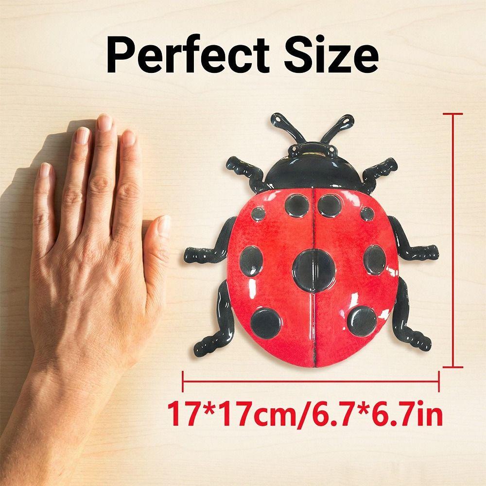Iron Ladybug Wall Art Waterproof Insect Wall Decor for Garden Fence Patio Home Nursery Wall Decor