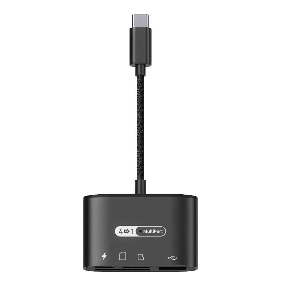 Устройство чтения карт 4-в-1 типа C для передачи данных SD и TF USB 3.0 USB-C Быстрая зарядка