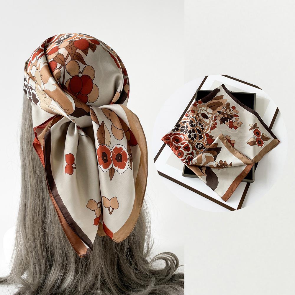 Весенне-летний атласный длинный шарф для женщин, солнцезащитная шаль, модный атласный длинный шарф для красоты, универсальный дорожный шарф