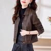 Leather Women's Loose Jacket New Fashion Fashion Motorcycle Short Winter Pu Leather Jacket Casual Top